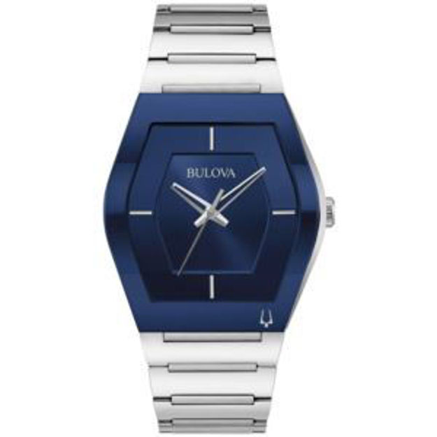 Picture of Mens Gemini Silver-Tone Stainless Steel Watch Blue Dial