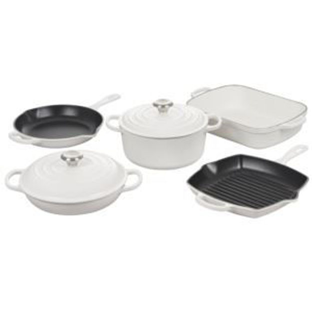 Picture of 7pc Signature Cast Iron Cookware Set White