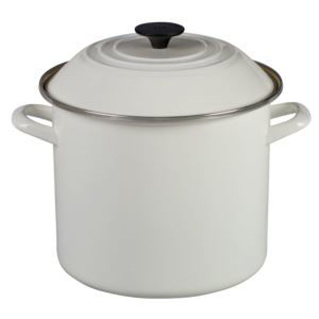 Picture of 10qt Enamel on Steel Covered Stockpot White