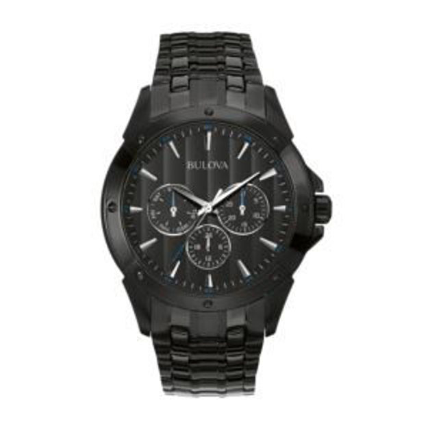 Picture of Mens Black Ion-Plated Stainless Steel Watch Black Dial