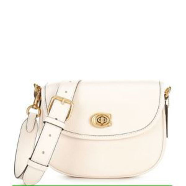 Picture of Willow Pebble Leather Saddle Shoulder Bag - Chalk