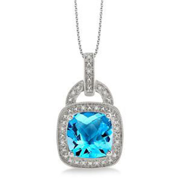 Picture of Blue Topaz Diamond Necklace