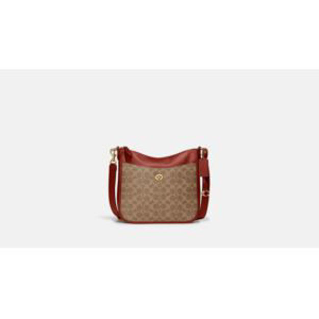 Picture of Chaise Crossbody in Sig. Canvas - Tan/Rust
