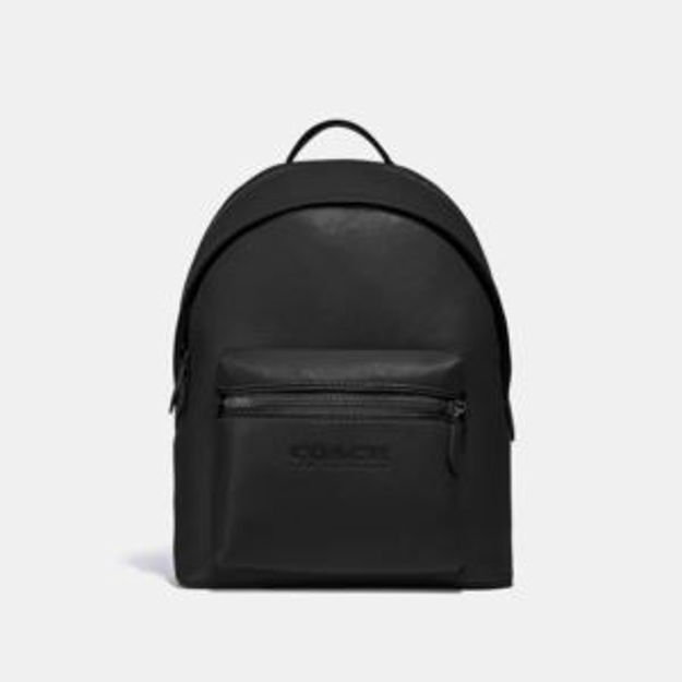 Picture of Charter Pebbled Leather Backpack - Black