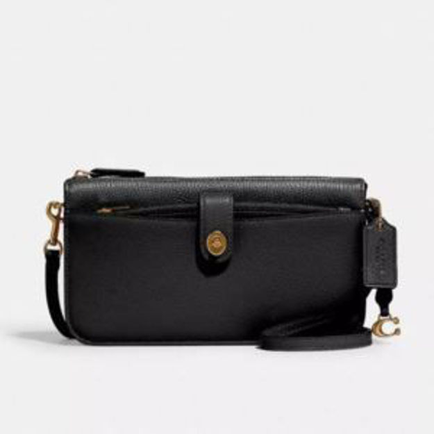 Picture of Pebbled Leather Noa Pop-Up Messenger - Black