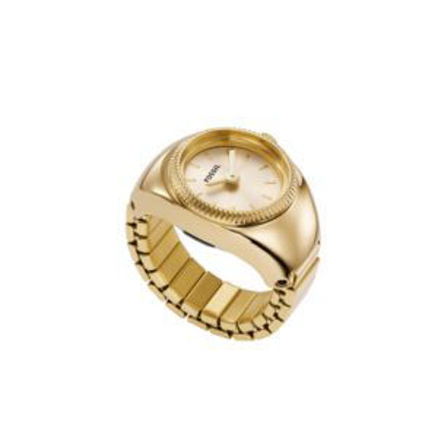 Picture of Ladies Gold-Tone Stainless Steel Ring Watch Gold Dial