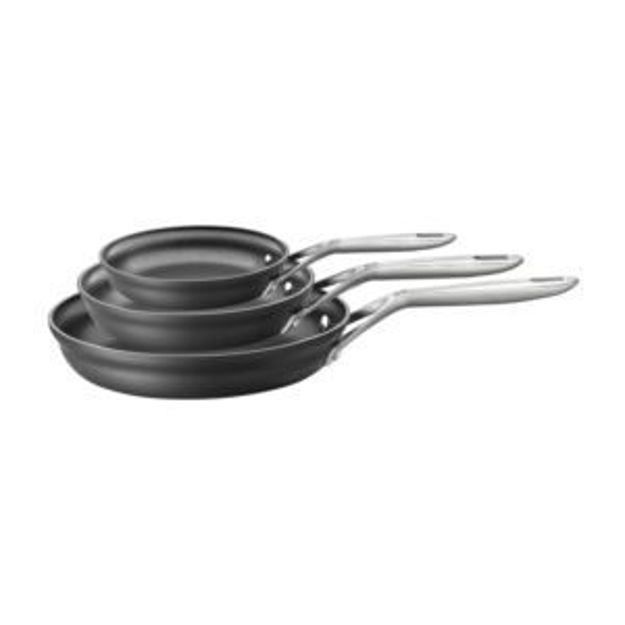 Picture of Motion 3pc Hard Anodized Nonstick Fry Pan Set