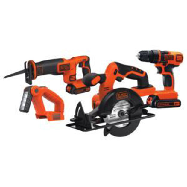 Picture of 20V Max DIY 4 Tool Kit - Drill/Driver Circ Saw Recip Saw Work Light