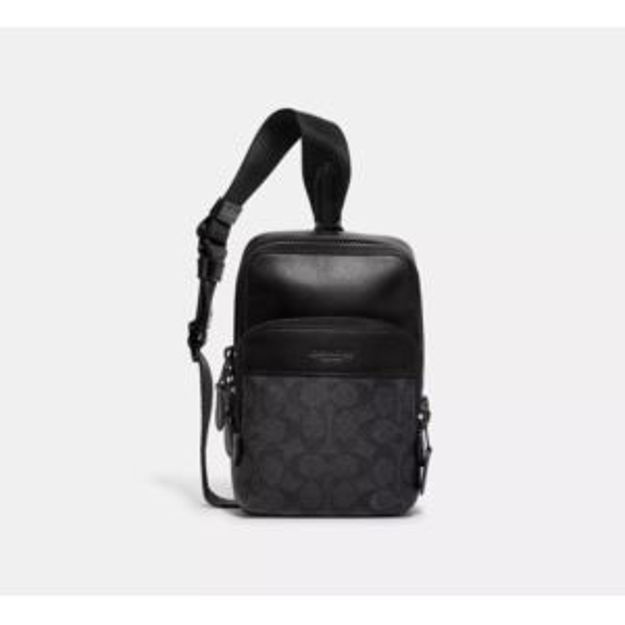 Picture of Gotham Sling Pack 13 In Signature Canvas -Charcoal