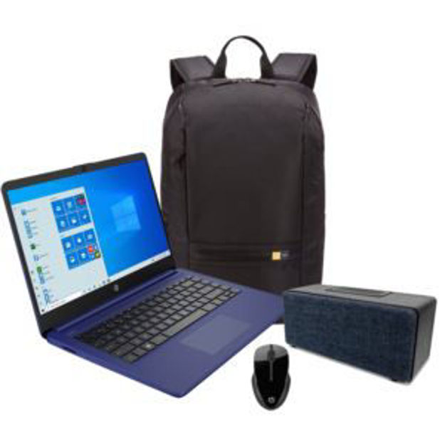 Picture of 14" Notebook with wireless mouse, backpack, and Bluetooth speaker