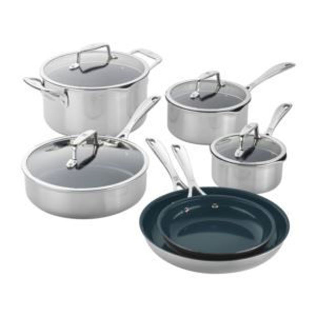 Picture of Clad CFX 10pc Nontick Ceramic Stainless Steel Cookware Set