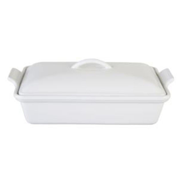 Picture of 4qt Heritage Stoneware Covered Rectangular Casserole White