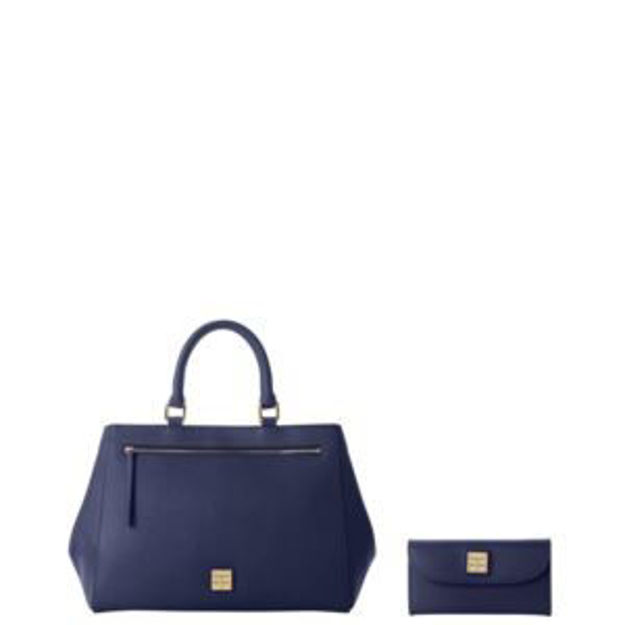 Picture of Saffiano Zip Satchel and Continental Clutch Set