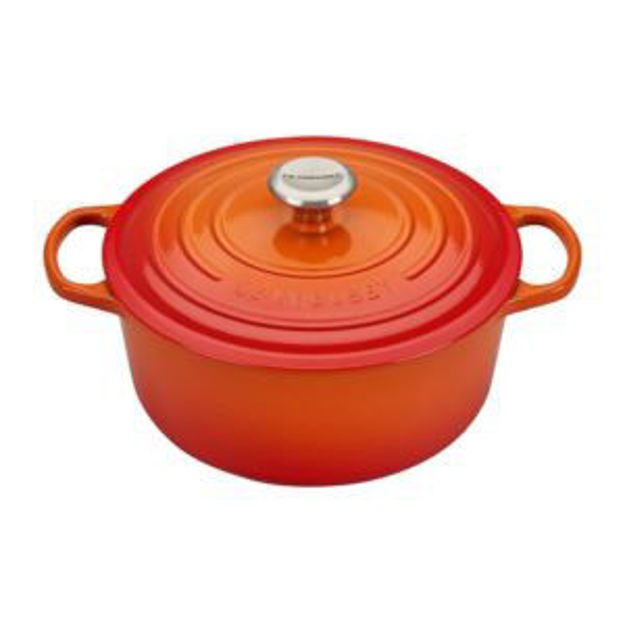 Picture of 5.5qt Signature Cast Iron Round Dutch Oven Flame