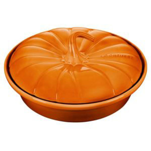 Picture of 9" Stoneware Pumpkin Baker w/ Lid Persimmon