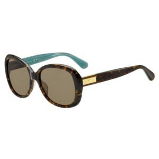 Picture of Judyann Rectangular Polarized Sunglasses - Havana Turquoise