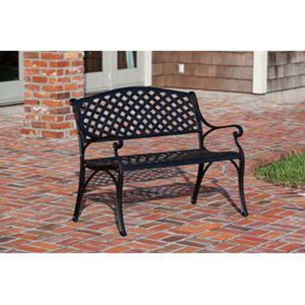 Picture of Antique Bronze Cast Aluminum Patio Bench