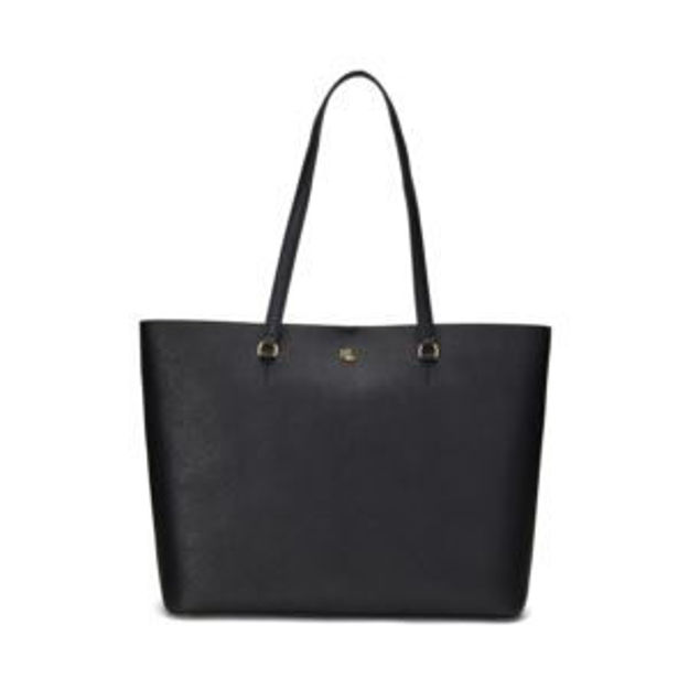 Picture of Karly Crosshatch Leather Large Tote Black