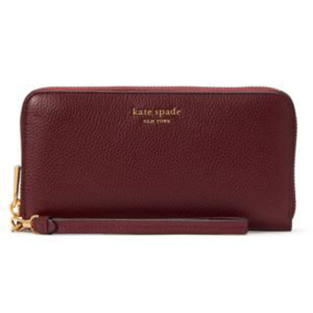 Picture of Ava Zip Around Continental Wristlet - Cordovan