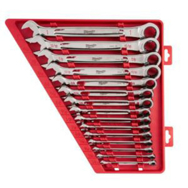 Picture of 15pc SAE Multibit Ratcheting Combination Wrench Set