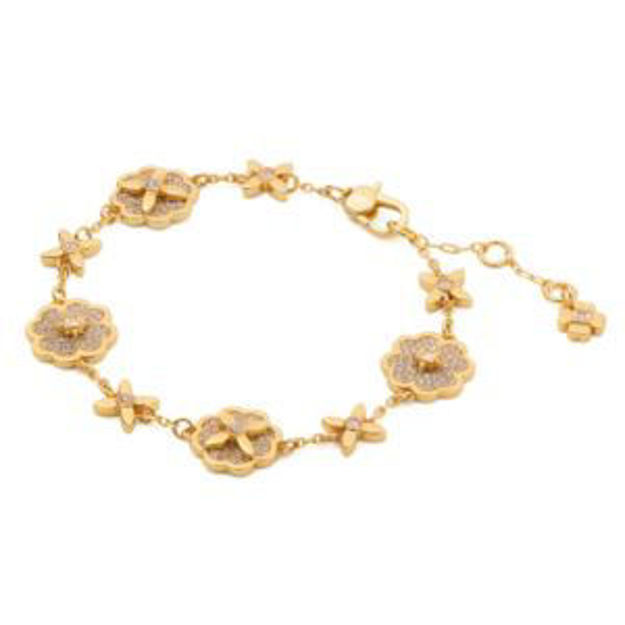 Picture of Heritage Bloom Line Bracelet - Clear/Gold