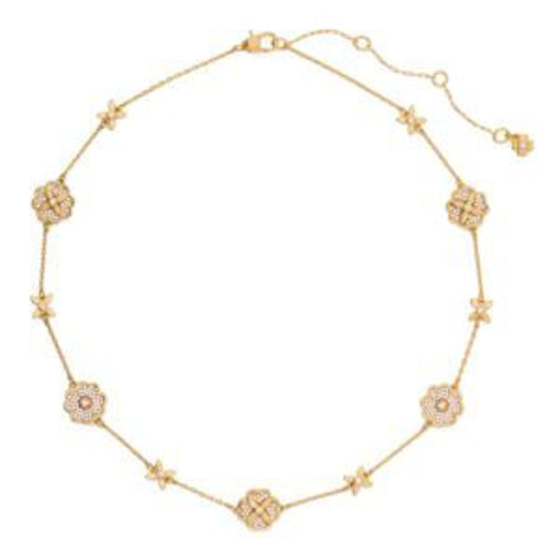 Picture of Heritage Bloom Scatter Necklace - Clear/Gold