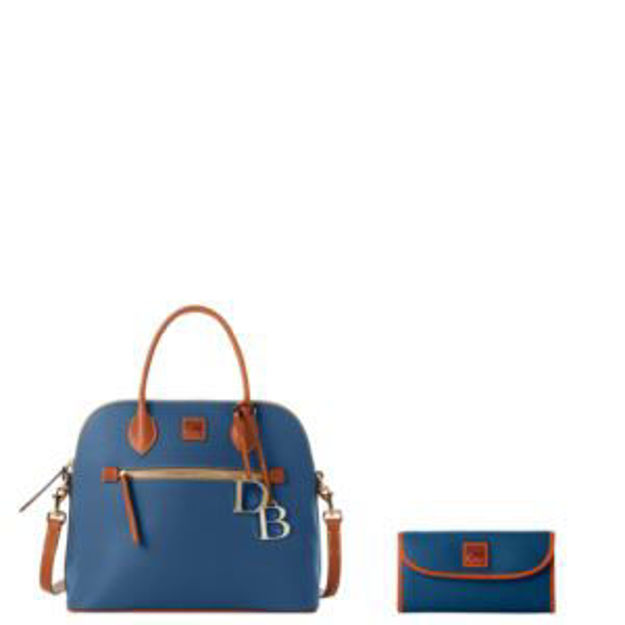 Picture of Pebble Grain Large Domed Satchel and Continental Clutch Set