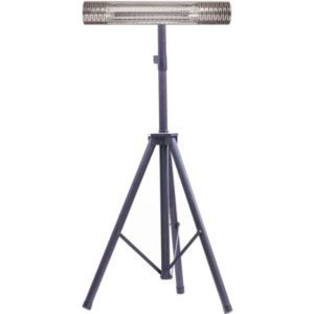 Picture of 30.7-In. Wide Electric Carbon Infrared Heat Lamp with Remote Control and Tripod Stand, Silver/Black