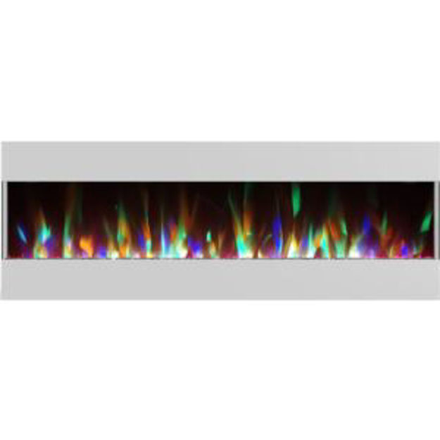 Picture of 60-In. Recessed Wall Mounted Electric Fireplace Heater with Remote Control, Multicolor Flames, and C