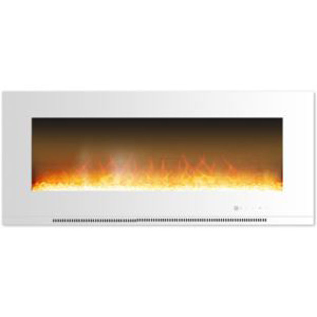 Picture of Metropolitan 56-In. Wall Mounted Electric Fireplace Heater with Remote, Realistic Flames, and Crysta