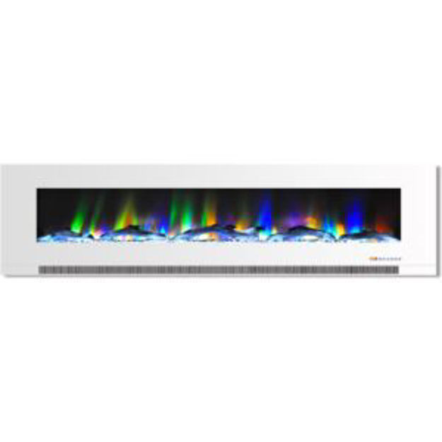 Picture of 78-In. Wall Mounted Electric Fireplace Heater with Remote Control, Multicolor Flames, and Driftwood