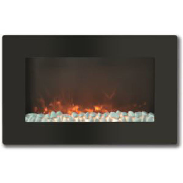 Picture of 30-In. Callisto Wall Mount Electric Fireplace with Crystal Display, Timer, and Remote, Black