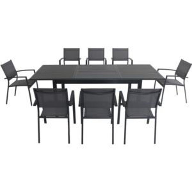 Picture of Cameron 9-Piece Expandable Dining Set with 8 Sling Dining Chairs and a 40" x 94" Table