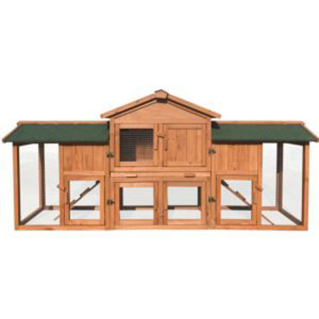 Picture of Outdoor Wooden Elevated Rabbit Hutch with Ramp, Run, Waterproof Roof and Removable Tray 6.5 Ft. W x