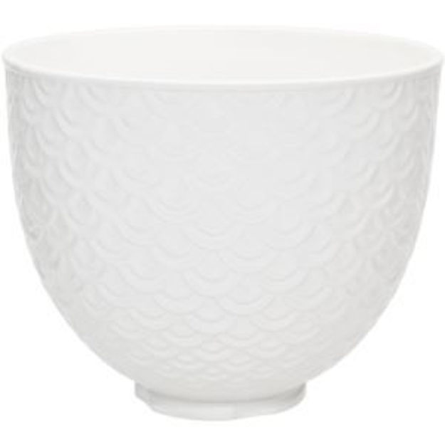 Picture of 5-Qt. Titanium-Reinforced Ceramic Bowl for Tilt-Head Stand Mixers, White Mermaid Lace