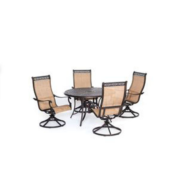 Picture of Manor 5-Piece Outdoor Dining Set with Four Swivel Rockers