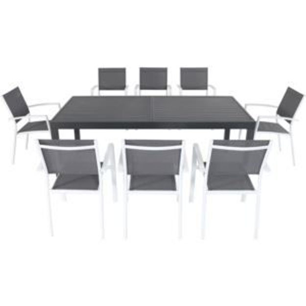 Picture of Naples 9-Piece Dining Set in Gray/White