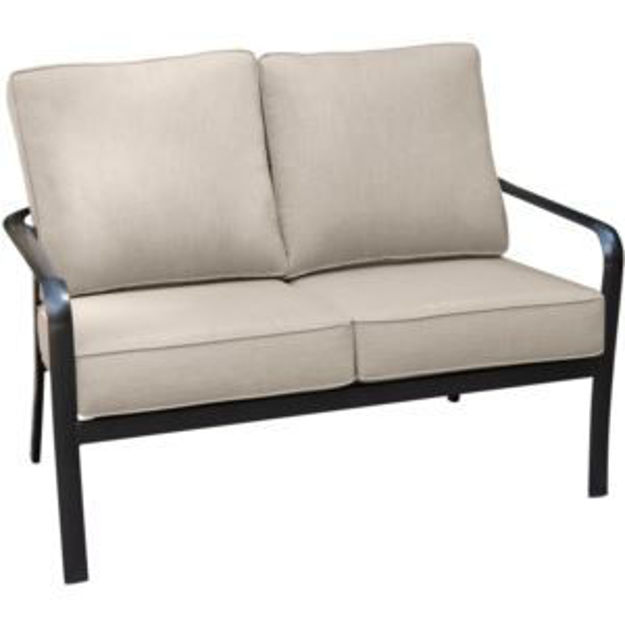 Picture of Cortino Commercial-Grade Aluminum Loveseat with Plush Sunbrella Cushions