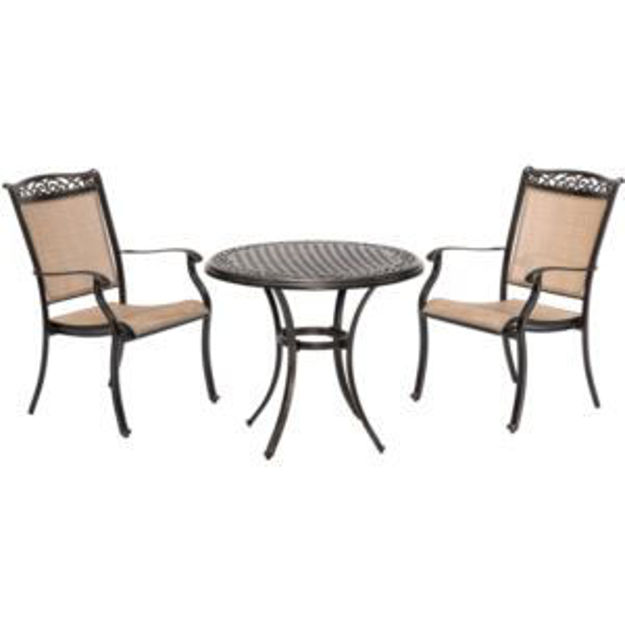 Picture of Fontana 3-Piece Bistro Set with 2 Sling Chairs and a 32-In. Cast-Top Table