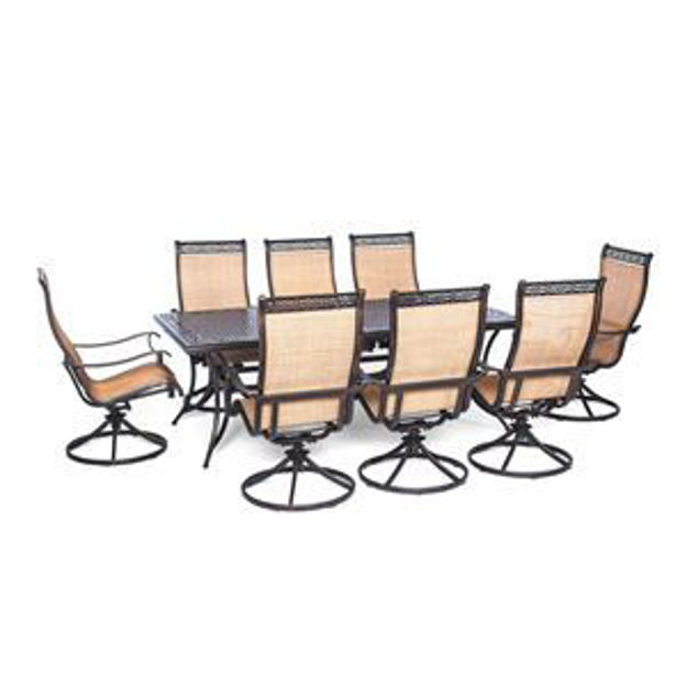 Picture of Manor 9-Piece Outdoor Dining Set with Eight Swivel Rockers