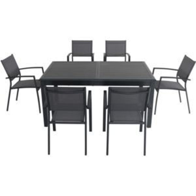 Picture of Cameron 7-Piece Expandable Dining Set with 6 Sling Dining Chairs and a 40" x 94" Table