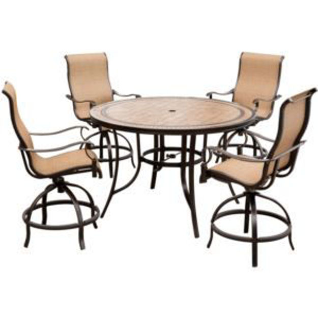 Picture of Monaco 5-Piece High-Dining Set with 56 In. Tile-top Table