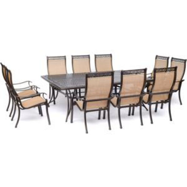 Picture of Manor 11-Piece Dining Set with 10 Sling Chairs and an Extra-Large 60" x 84" Cast-Top Dining Table