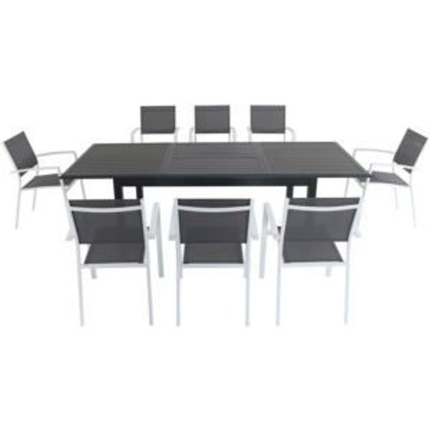 Picture of Cameron 9-Piece Expandable Dining Set with 8 Sling Dining Chairs and a 40" x 94" Table