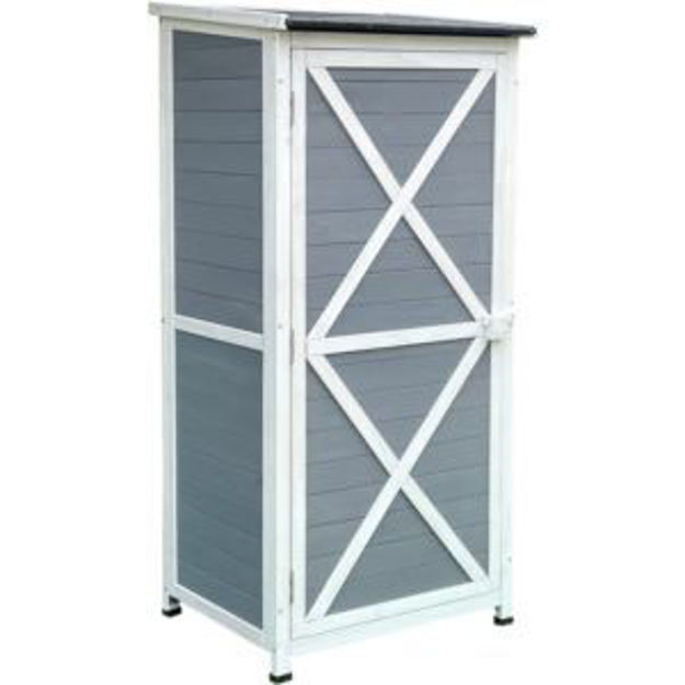 Picture of Outdoor Wooden Storage Shed with Shelves in Grey 1.7 Ft. W x 2.25 Ft. D x 4.7 Ft. H