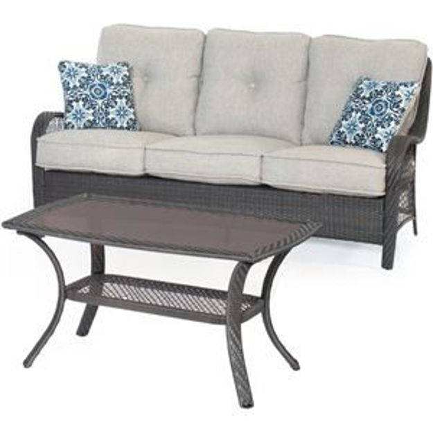 Picture of Orleans 2-Piece Patio Set in Heather Gray with Gray Weave