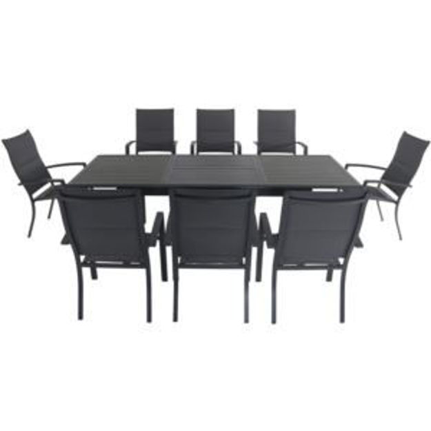 Picture of Cameron 9-Piece Expandable Dining Set with 8 Padded Sling Dining Chairs and a 40" x 94" Table