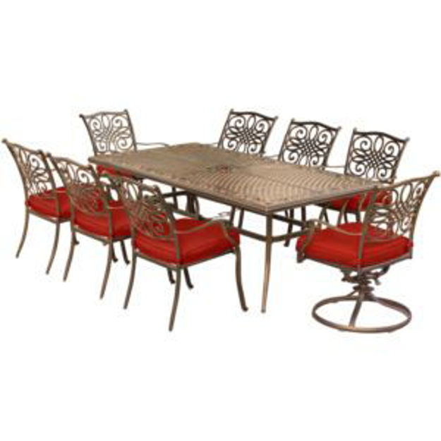 Picture of Traditions 9-Piece Dining Set in Red