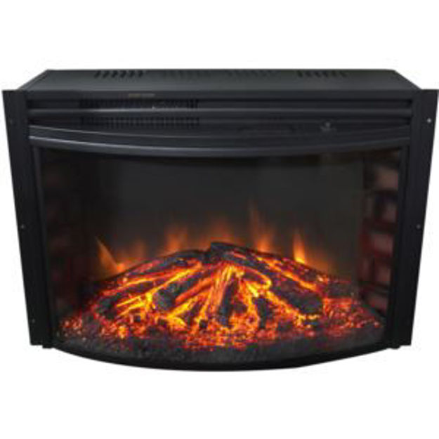 Picture of 27-In. 5116 BTU Curved Freestanding Electric Fireplace Heater Insert with Deep Charred Logs, Realist