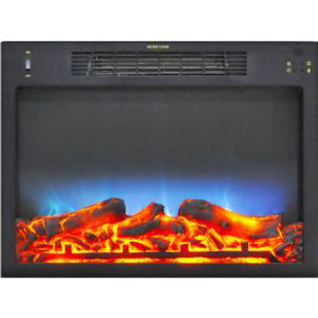 Picture of 23-In. x 17.1-In. x 5-In. Multi-Color LED Electric Fireplace Insert with Charred Faux Logs